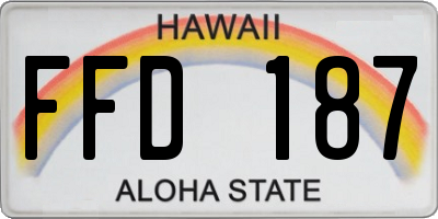 HI license plate FFD187