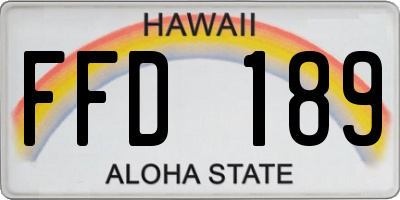 HI license plate FFD189