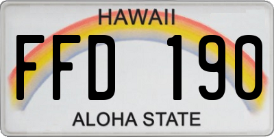 HI license plate FFD190