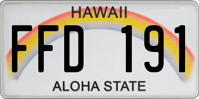 HI license plate FFD191
