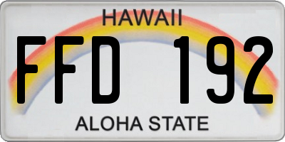 HI license plate FFD192