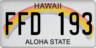 HI license plate FFD193