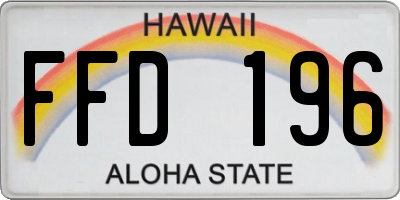 HI license plate FFD196