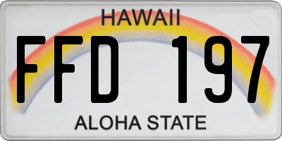 HI license plate FFD197