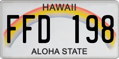 HI license plate FFD198