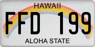 HI license plate FFD199