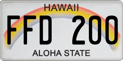 HI license plate FFD200