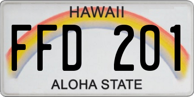 HI license plate FFD201