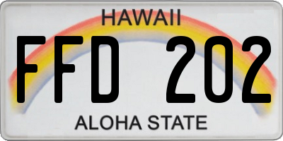 HI license plate FFD202