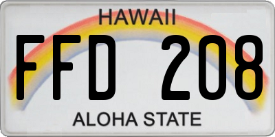 HI license plate FFD208