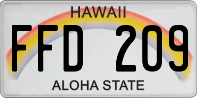HI license plate FFD209