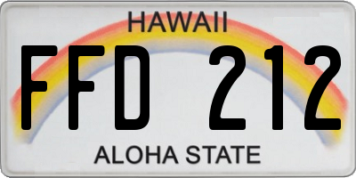 HI license plate FFD212