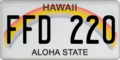 HI license plate FFD220