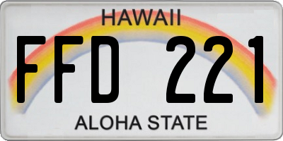 HI license plate FFD221