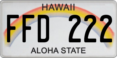 HI license plate FFD222