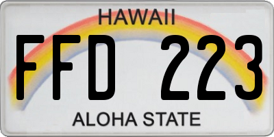 HI license plate FFD223