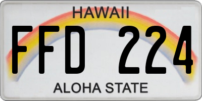 HI license plate FFD224