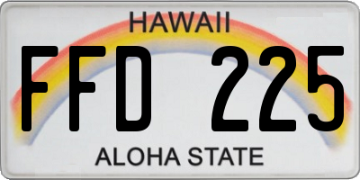 HI license plate FFD225