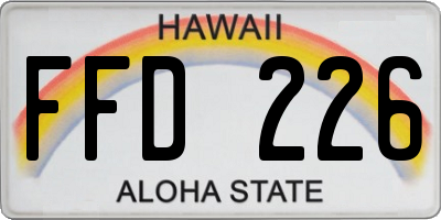 HI license plate FFD226