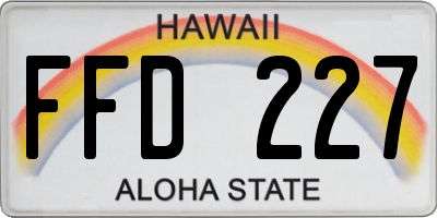 HI license plate FFD227