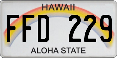 HI license plate FFD229