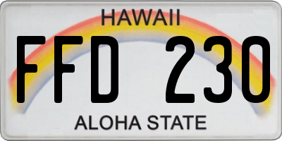 HI license plate FFD230