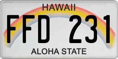 HI license plate FFD231