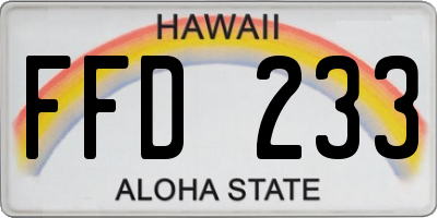 HI license plate FFD233