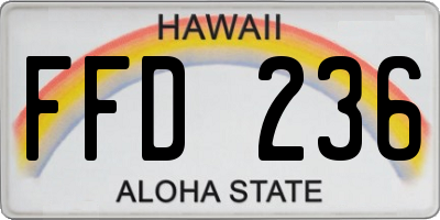 HI license plate FFD236