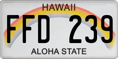 HI license plate FFD239