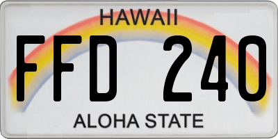 HI license plate FFD240