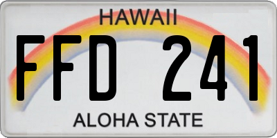 HI license plate FFD241