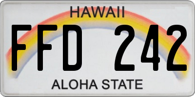 HI license plate FFD242