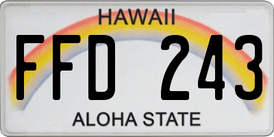 HI license plate FFD243
