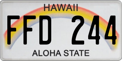HI license plate FFD244