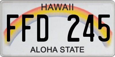 HI license plate FFD245