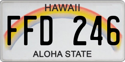 HI license plate FFD246