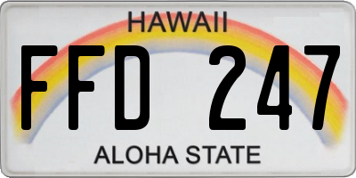 HI license plate FFD247