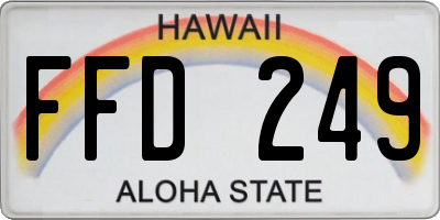 HI license plate FFD249