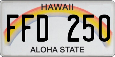 HI license plate FFD250