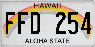 HI license plate FFD254