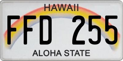 HI license plate FFD255