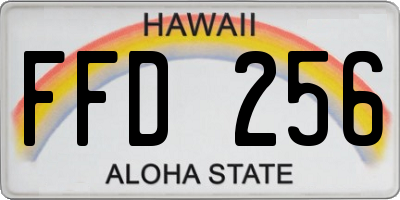 HI license plate FFD256