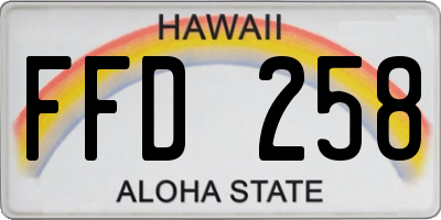 HI license plate FFD258