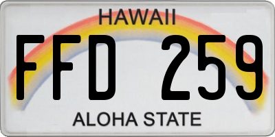 HI license plate FFD259