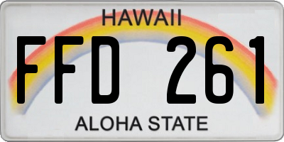 HI license plate FFD261