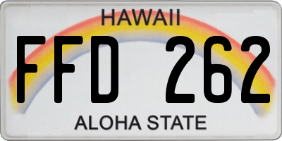 HI license plate FFD262