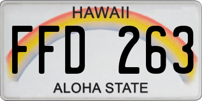 HI license plate FFD263