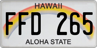 HI license plate FFD265