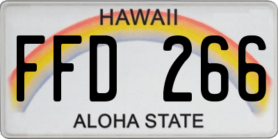 HI license plate FFD266